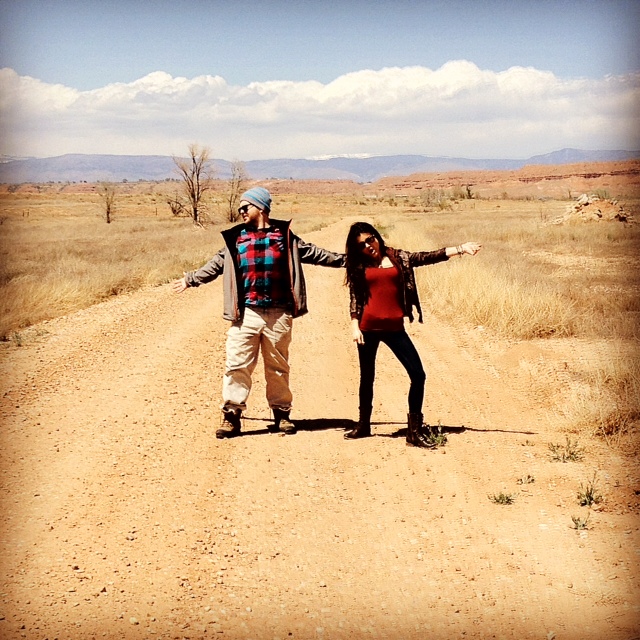 Jack and Dana strutting down a dirt road.....